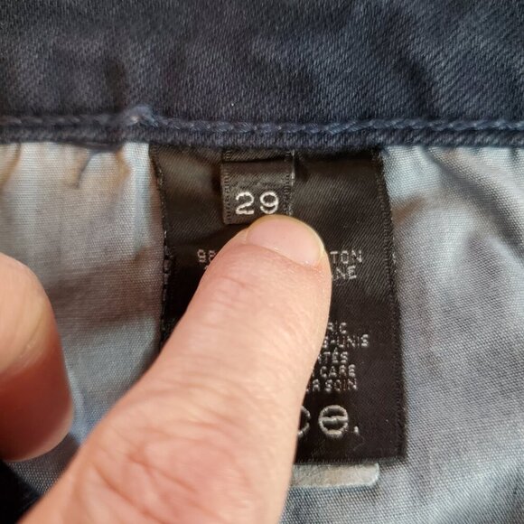 VINCE SZ 29 Ankle Skinny True Navy Wash Printed Stripe 5 Pocket Jeans - Picture 12 of 13